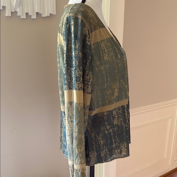 Vintage Y2K 90s Mesh Green Abstract Long Sleeve Top Women's XL - Picture 4 of 7